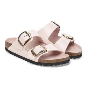 NEW BIRKENSTOCK women's arizona big buckle sandal in high shine light rose